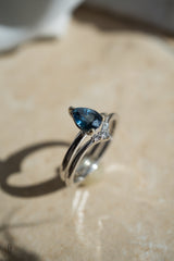 0.82ct Teal Blue Pear Sapphire Solitaire *Ready-to-Ship