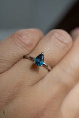 0.82ct Teal Blue Pear Sapphire Solitaire *Ready-to-Ship