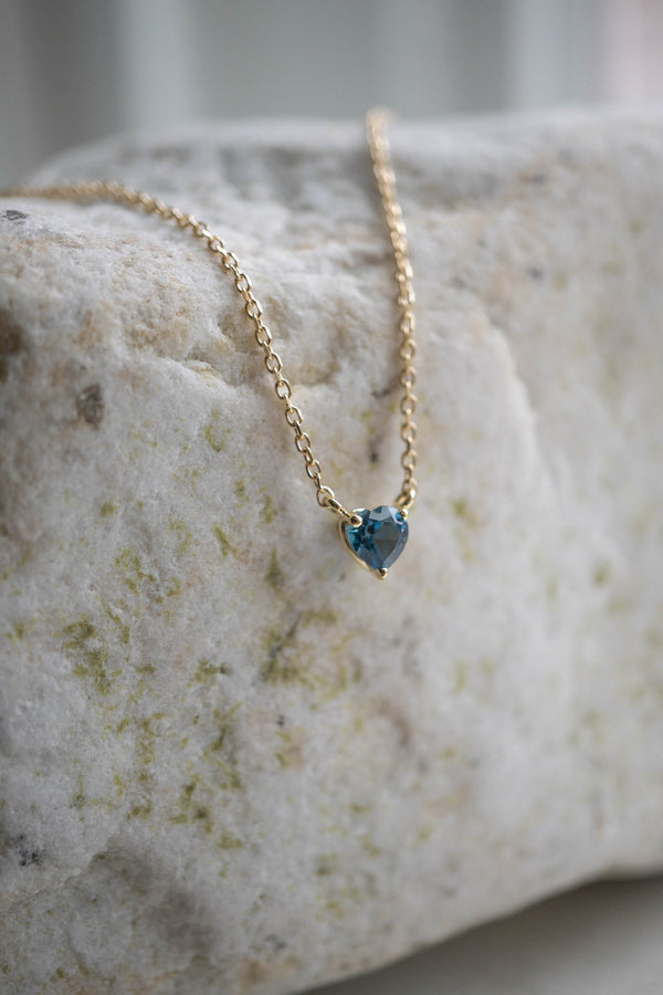 Natural Heart London Blue Topaz Pendant Necklace *Made-to-Order