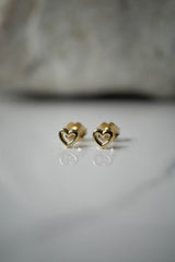 14K Gold Heart Studs *Made-to-Order