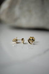 14K Gold Heart Studs *Made-to-Order