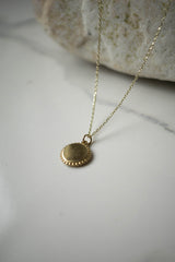 Beaded Engravable Disc Pendant Necklace *Made-to-Order