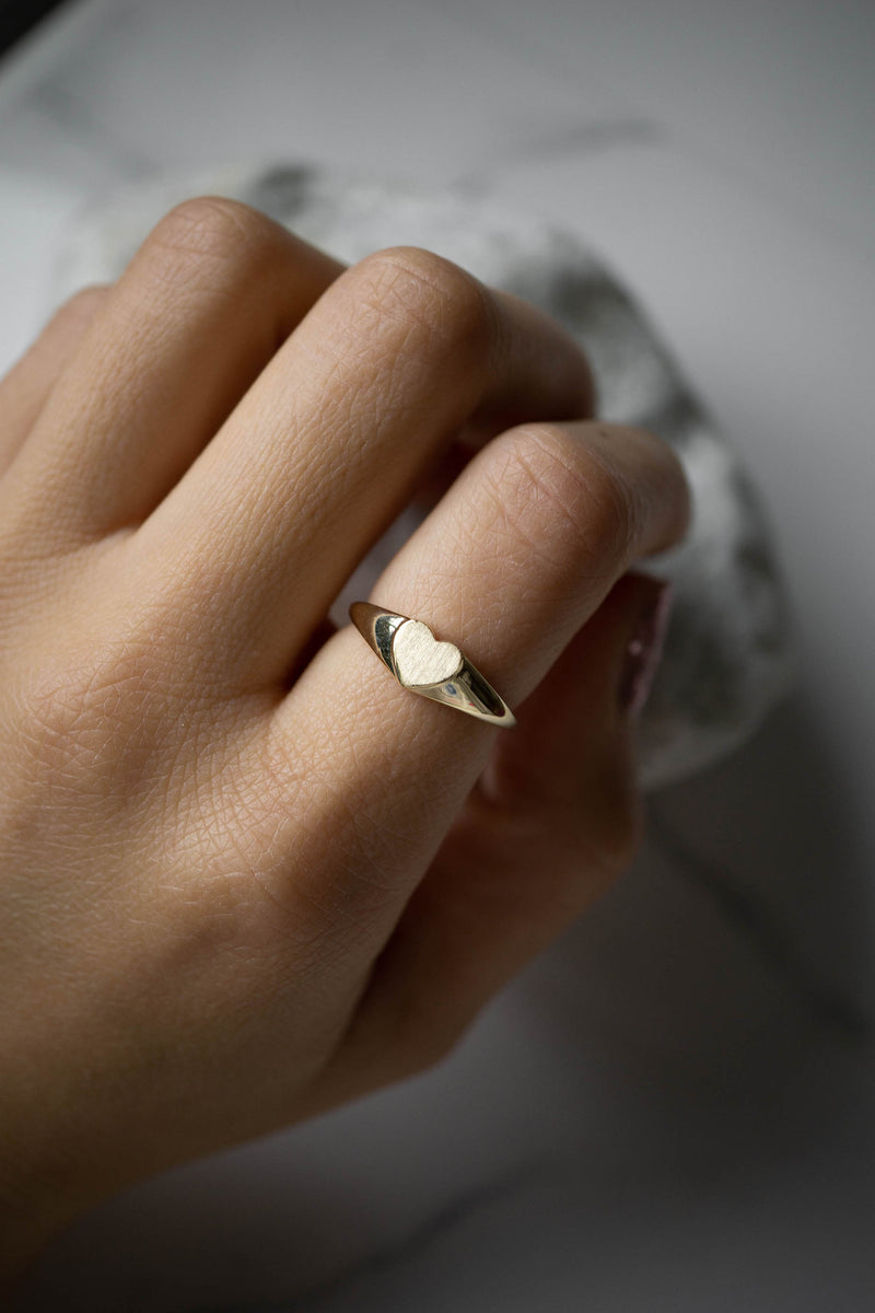 Engravable Heart Signet Ring *Made-to-Order