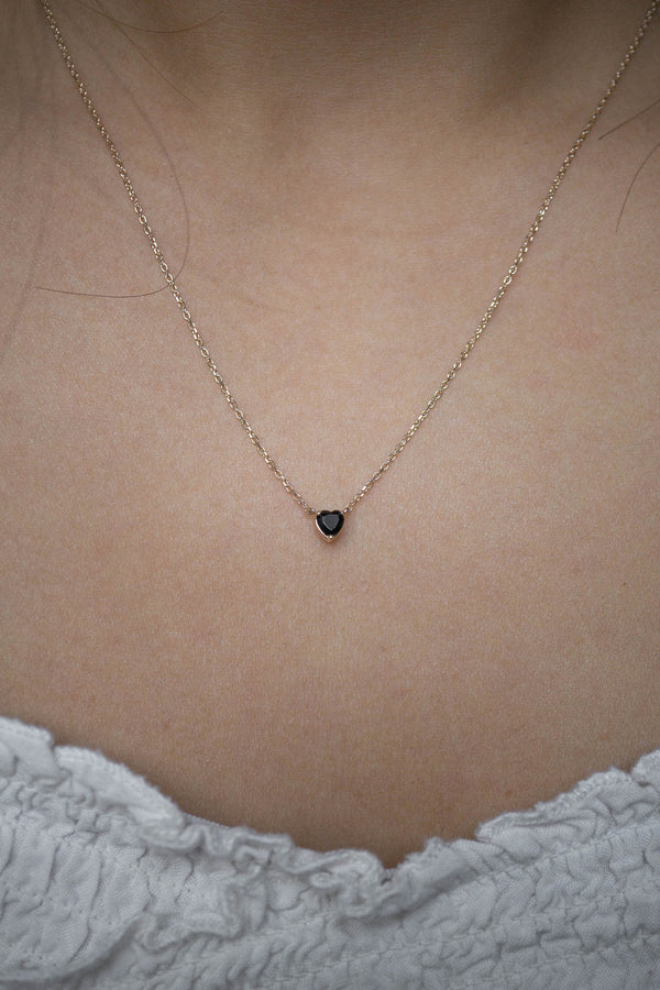 Natural Heart Black Onyx Pendant Necklace *Made-to-Order