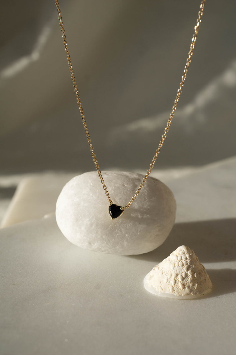 Natural Heart Black Onyx Pendant Necklace *Made-to-Order