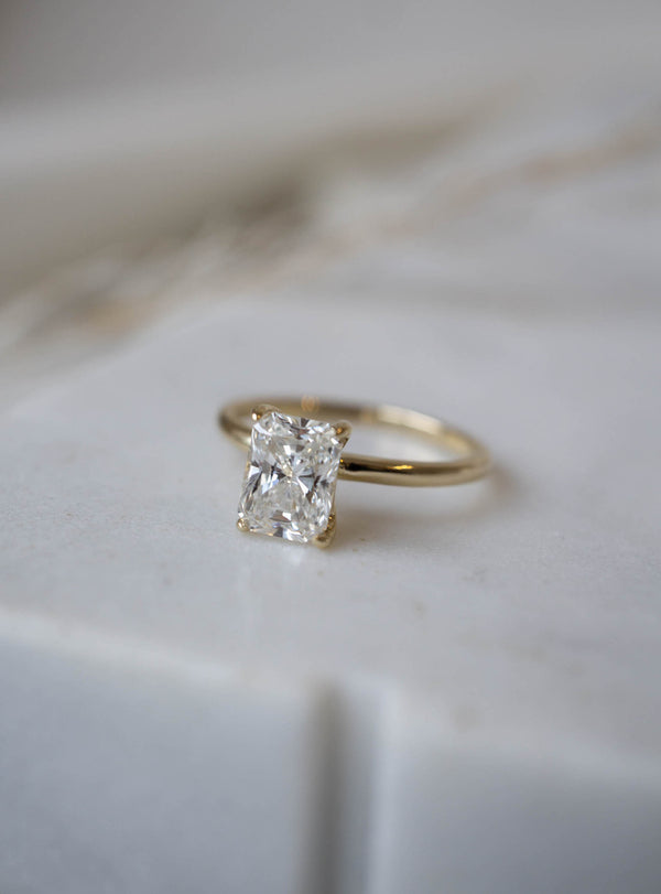 Elongated Radiant Lab Diamond Solitaire *Made-to-Order