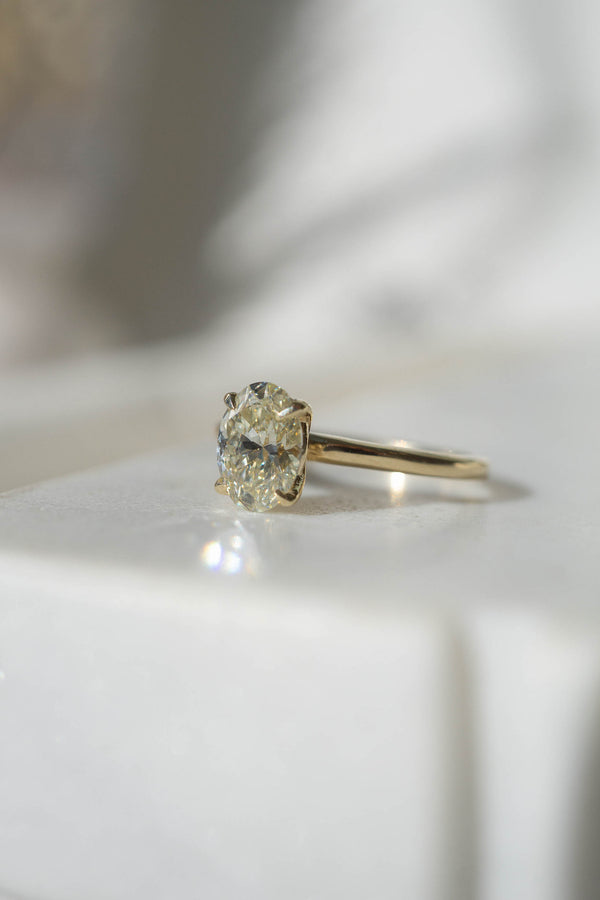 1.14ct Solitaire Oval Light Champagne Lab Diamond Engagement Ring *SOLD