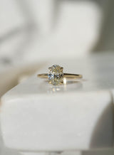 1.14ct Solitaire Oval Light Champagne Lab Diamond Engagement Ring *SOLD