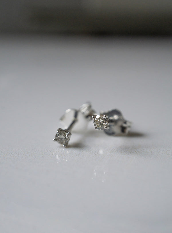Champagne Diamond White Gold Studs *Made-to-Order