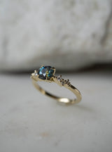 0.9ct Natural Teal Blue-Green Sapphire Engagement Ring *SOLD