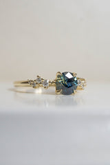 0.9ct Natural Teal Blue-Green Sapphire Engagement Ring *SOLD