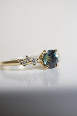 0.9ct Natural Teal Blue-Green Sapphire Engagement Ring *SOLD