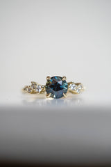 0.9ct Natural Teal Blue-Green Sapphire Engagement Ring *SOLD