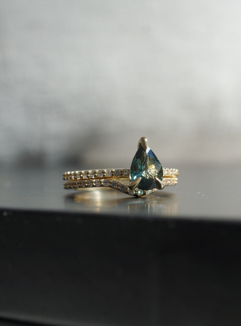 Forêt Ring - 1.02 ct Teal Green Pear Sapphire Engagement Ring *SOLD
