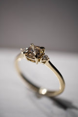 First Dance - 0.64ct Honey Champagne Natural Diamond 3-stone Ring *SOLD