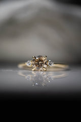 First Dance - 0.64ct Honey Champagne Natural Diamond 3-stone Ring *SOLD
