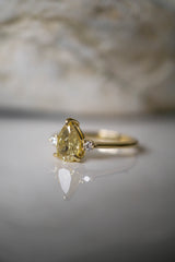 Cherish Ring - 1.02ct Pear Champagne Salt & Pepper Diamond 3-stone Ring *Ready-to-Ship