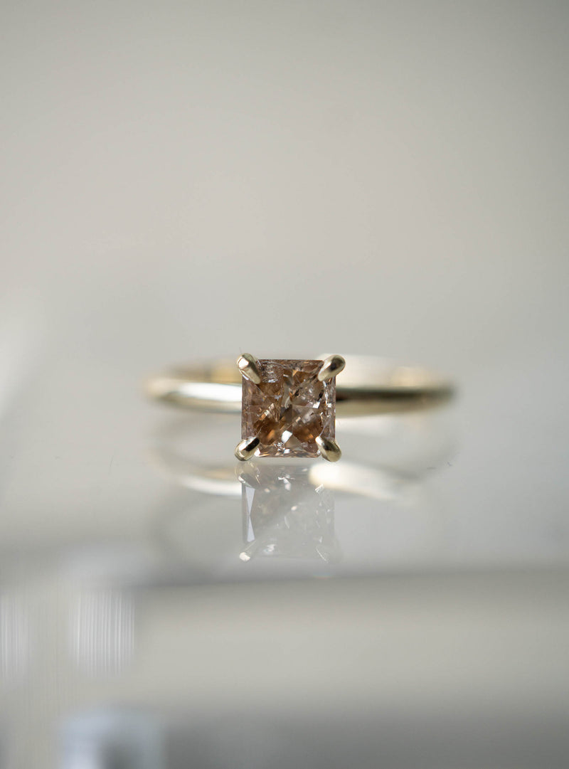 0.7ct Champagne Asscher Solitaire Engagement Ring *SOLD