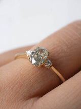 0.73ct Oval Salt & Pepper Diamond 3-stone Ring *SOLD