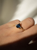 Cherish Ring - 1.15ct Pear Australian Blue Sapphire AAA 3-stone Ring *SOLD