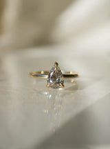 0.98ct Pear Salt & Pepper Diamond Solitaire Engagement Ring *SOLD