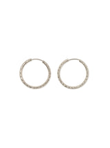 10K White Starlight Hoops - Large